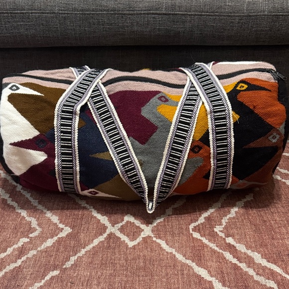 Handbags - Southwestern Kilim Wool Blend Weekender Duffel Bag | Boho Travel Bag